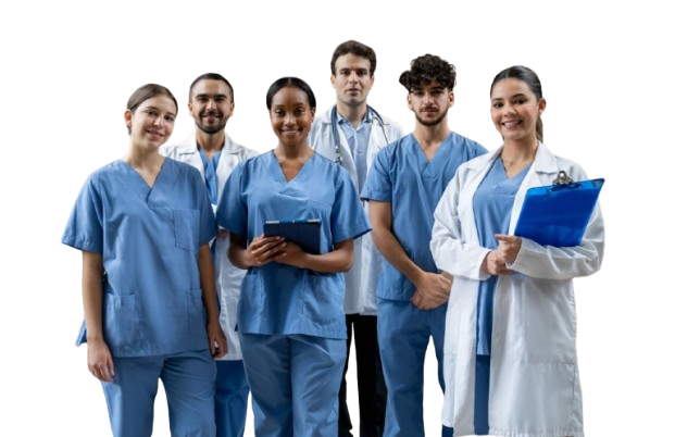 Happy group after preventive health screening